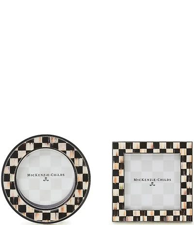 MacKenzie-Childs Check Silver Plated Frames, Set of 2