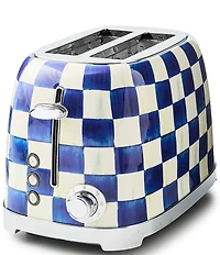 MacKenzie-Childs Check Stainless Steel 2-Slice Toaster