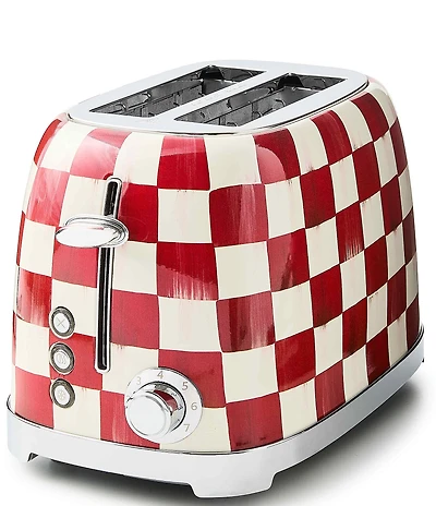 MacKenzie-Childs Check Stainless Steel 2-Slice Toaster