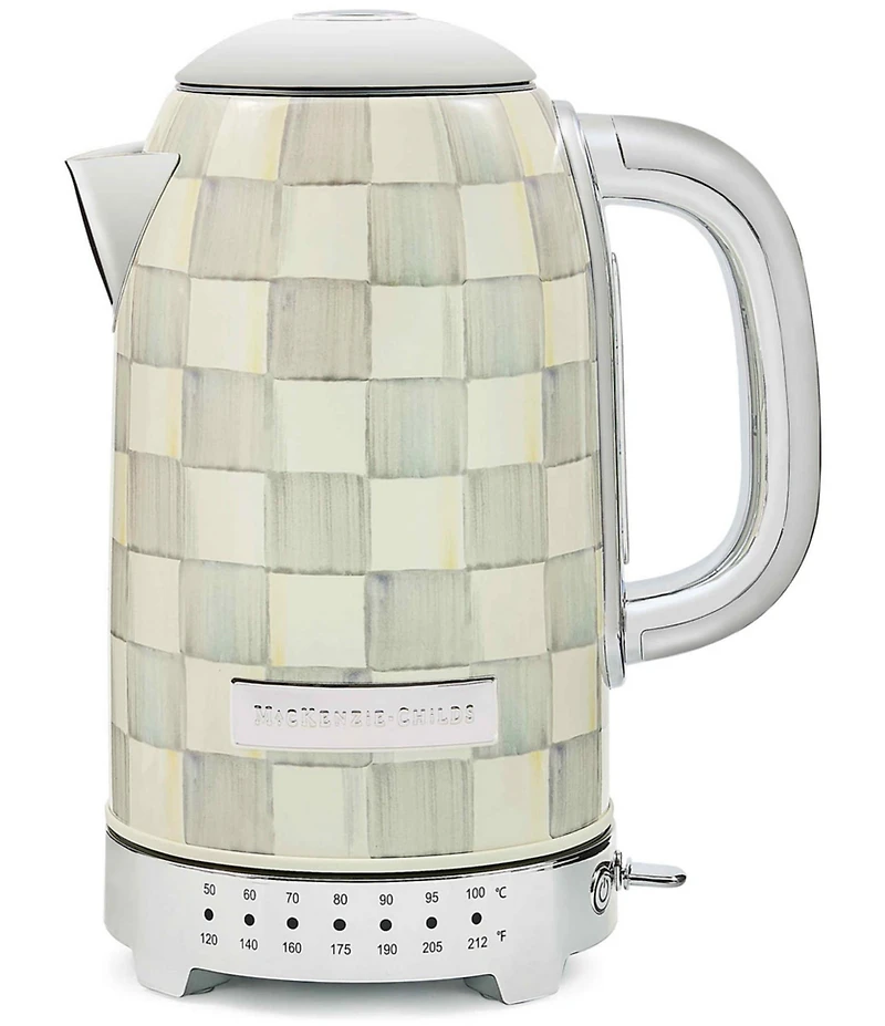 MacKenzie-Childs Check Stainless Steel Electric Kettle