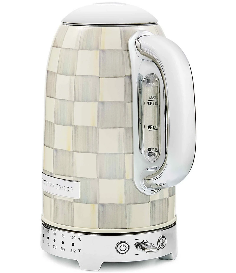 MacKenzie-Childs Check Stainless Steel Electric Kettle