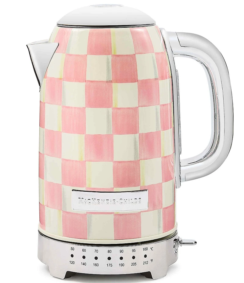 MacKenzie-Childs Check Stainless Steel Electric Kettle