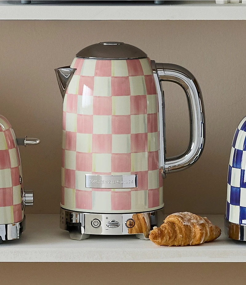 MacKenzie-Childs Check Stainless Steel Electric Kettle