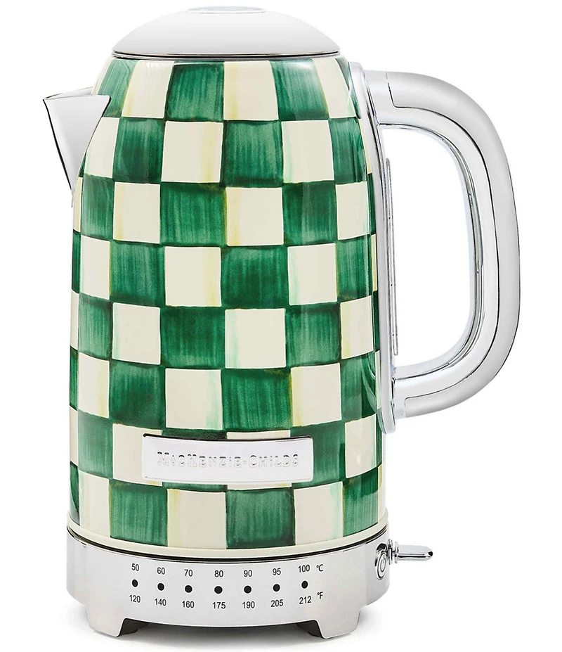MacKenzie-Childs Check Stainless Steel Electric Kettle