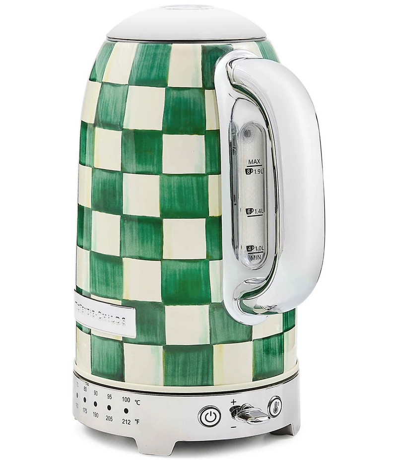 MacKenzie-Childs Check Stainless Steel Electric Kettle