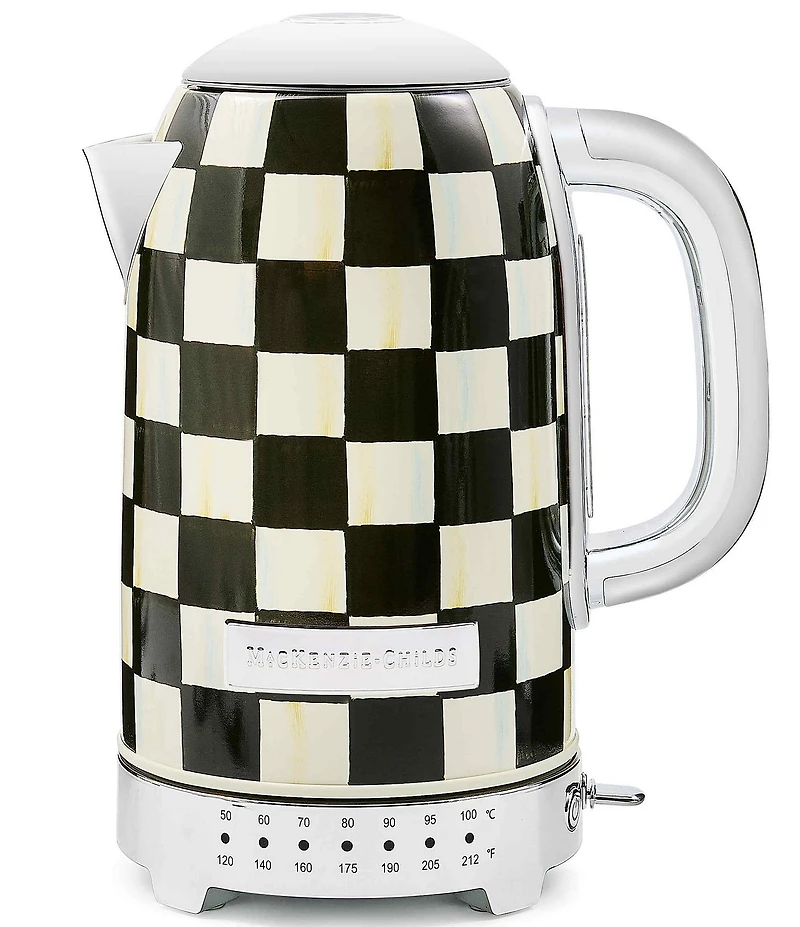 MacKenzie-Childs Check Stainless Steel Electric Kettle