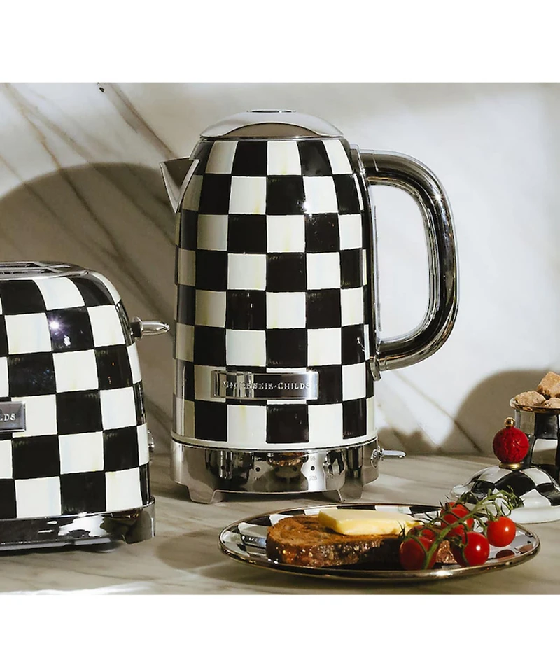 MacKenzie-Childs Check Stainless Steel Electric Kettle