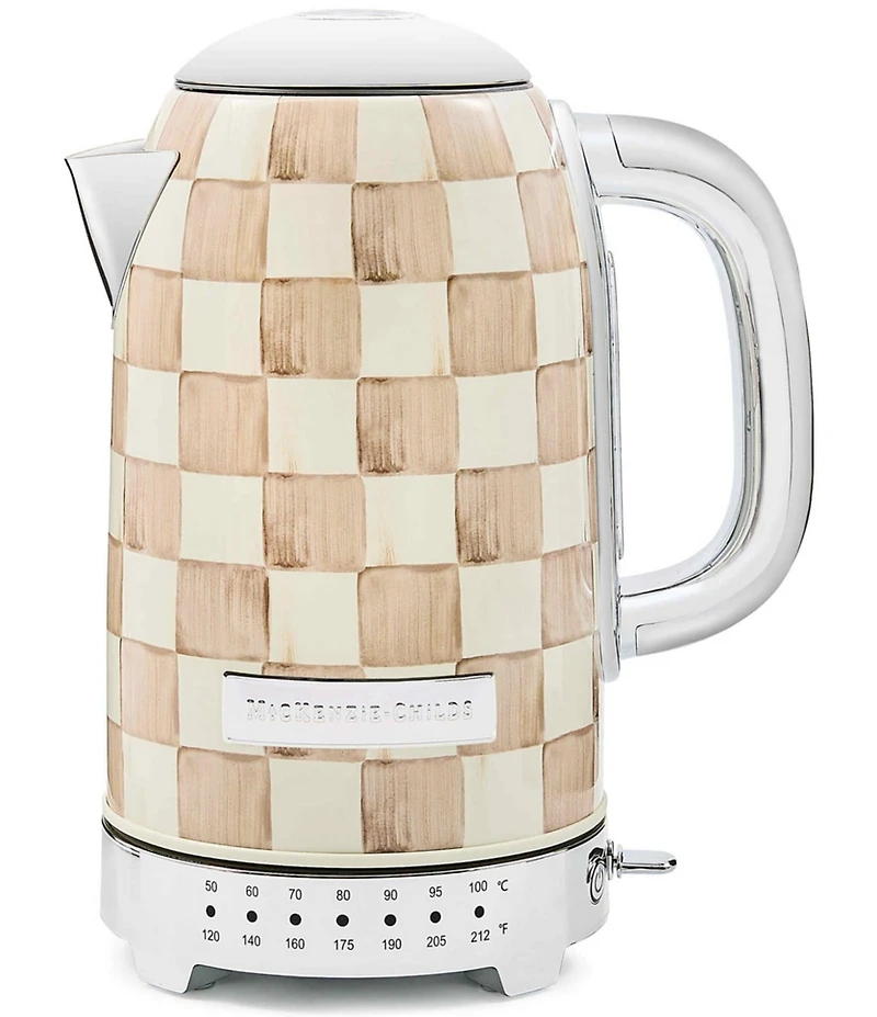 MacKenzie-Childs Check Stainless Steel Electric Kettle