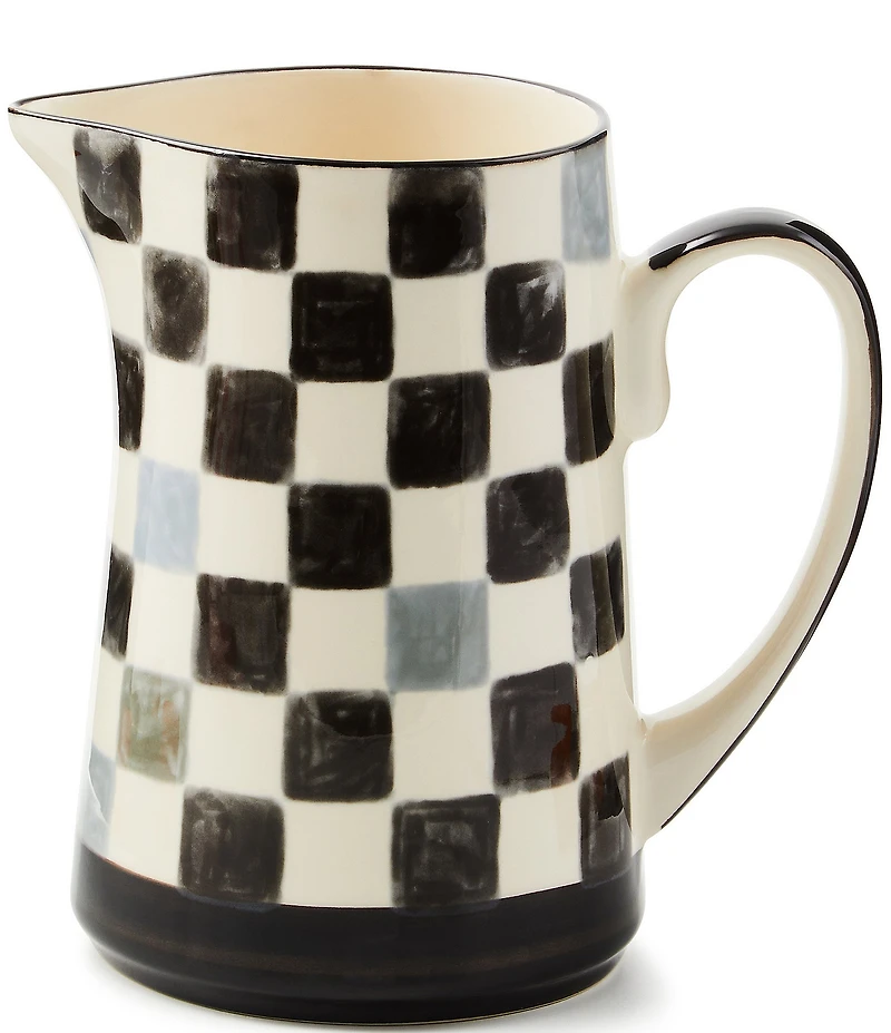 MacKenzie-Childs Check Stoneware Pitcher, 1.75 Qt.
