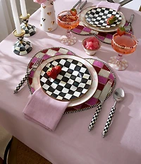 MacKenzie-Childs Check Supper Club Stainless Steel 3-Piece Plate Setting