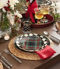 MacKenzie-Childs Check Supper Club Stainless Steel 3-Piece Plate Setting