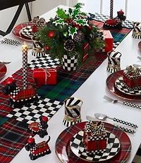MacKenzie-Childs Check Supper Club Stainless Steel 3-Piece Plate Setting