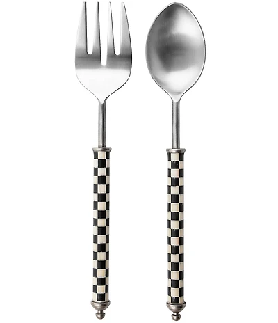 MacKenzie-Childs Check Supper Club Salad Serving Set
