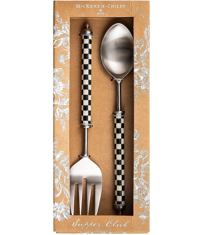 MacKenzie-Childs Check Supper Club Salad Serving Set
