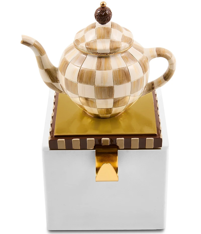 MacKenzie-Childs Check Teapot Stocking Holder