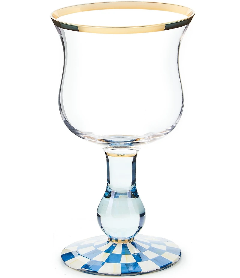 MacKenzie-Childs Check Wine Glass