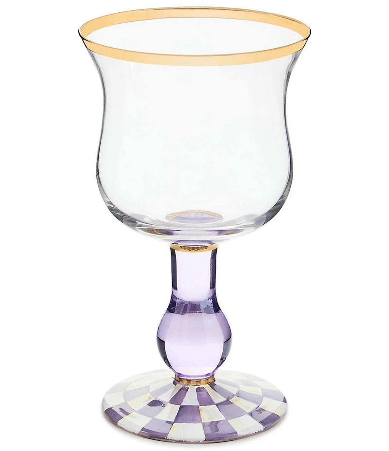 MacKenzie-Childs Check Novelty Wine Glass