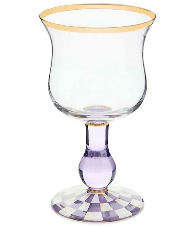 MacKenzie-Childs Check Novelty Wine Glass