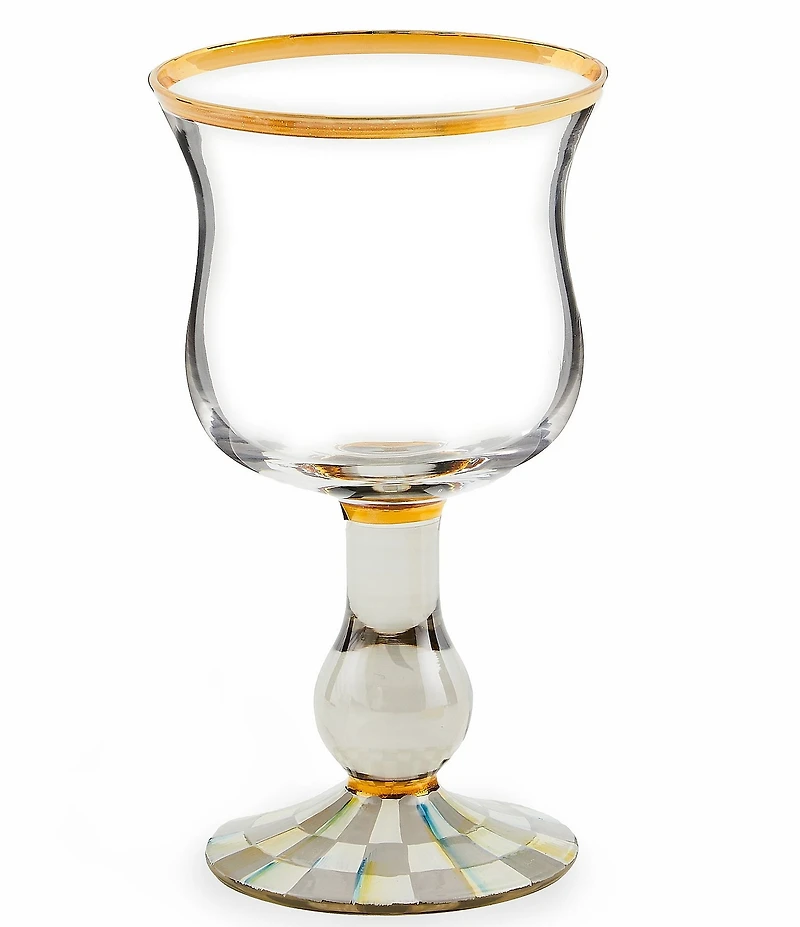 MacKenzie-Childs Check Wine Glass
