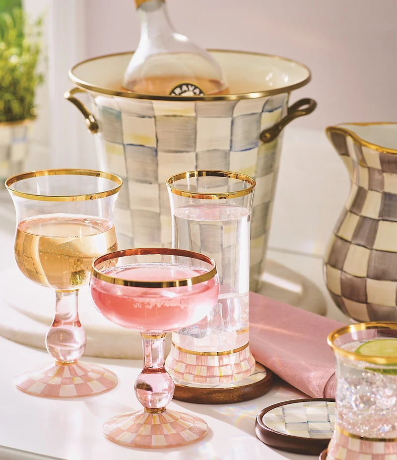 MacKenzie-Childs Check Wine Glass