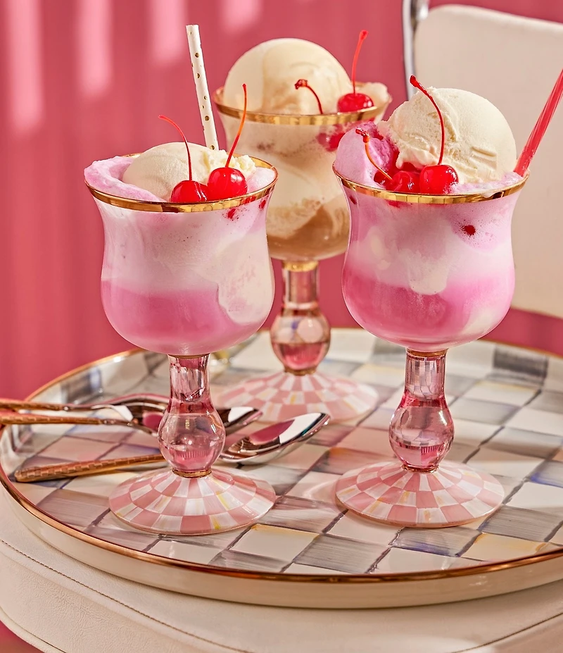 MacKenzie-Childs Check Wine Glass