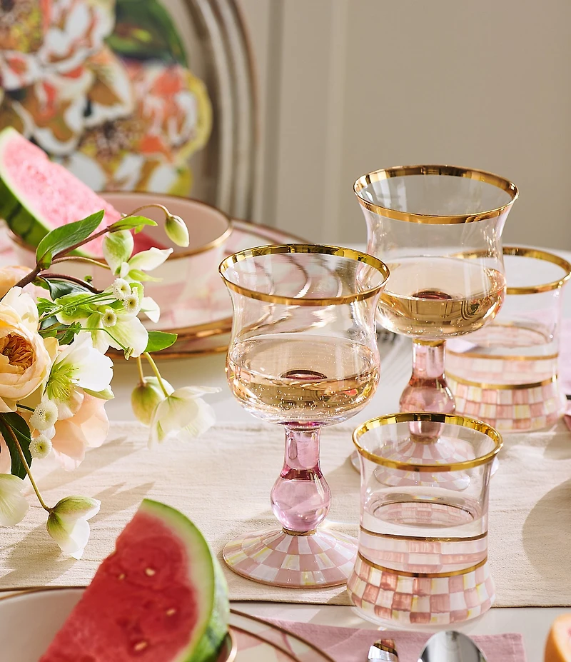 MacKenzie-Childs Check Wine Glass