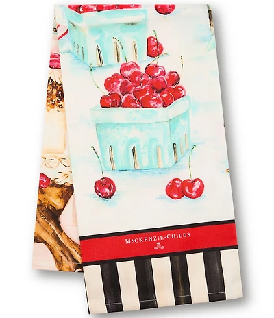 MacKenzie-Childs Cherry Bake Shop Printed Dish Towel