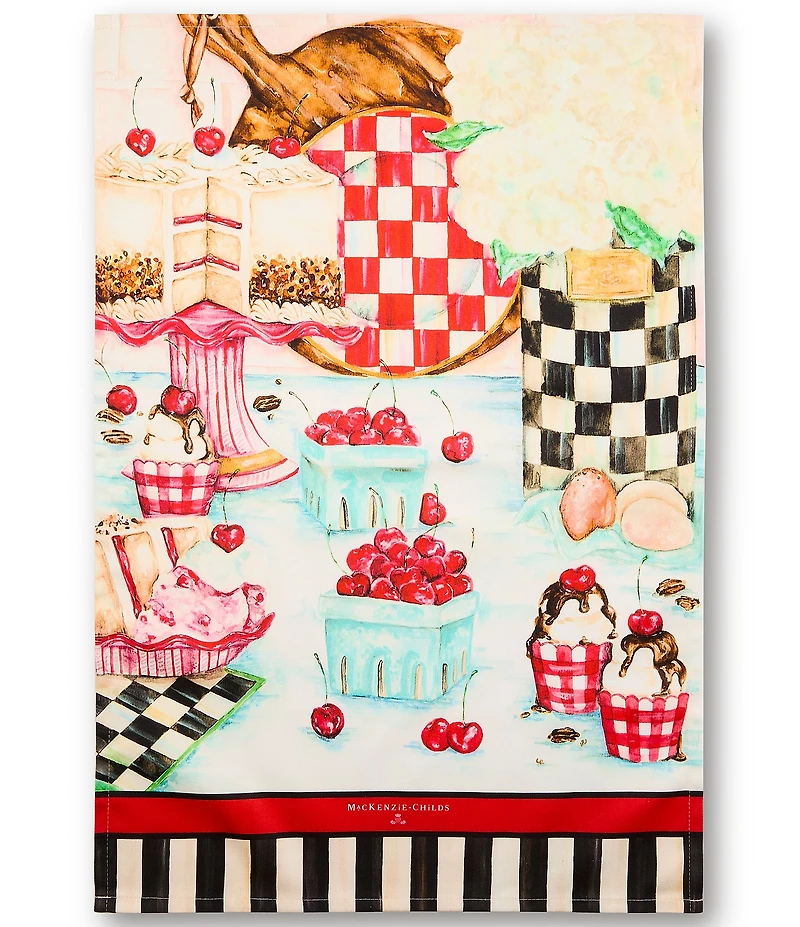 MacKenzie-Childs Cherry Bake Shop Printed Dish Towel