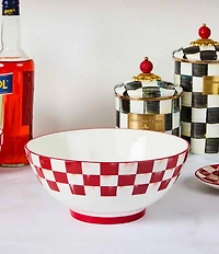 MacKenzie-Childs Cherry Check Serving Bowl