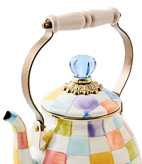 MacKenzie-Childs Confetti Check Enamel 2-Quart Tea Kettle