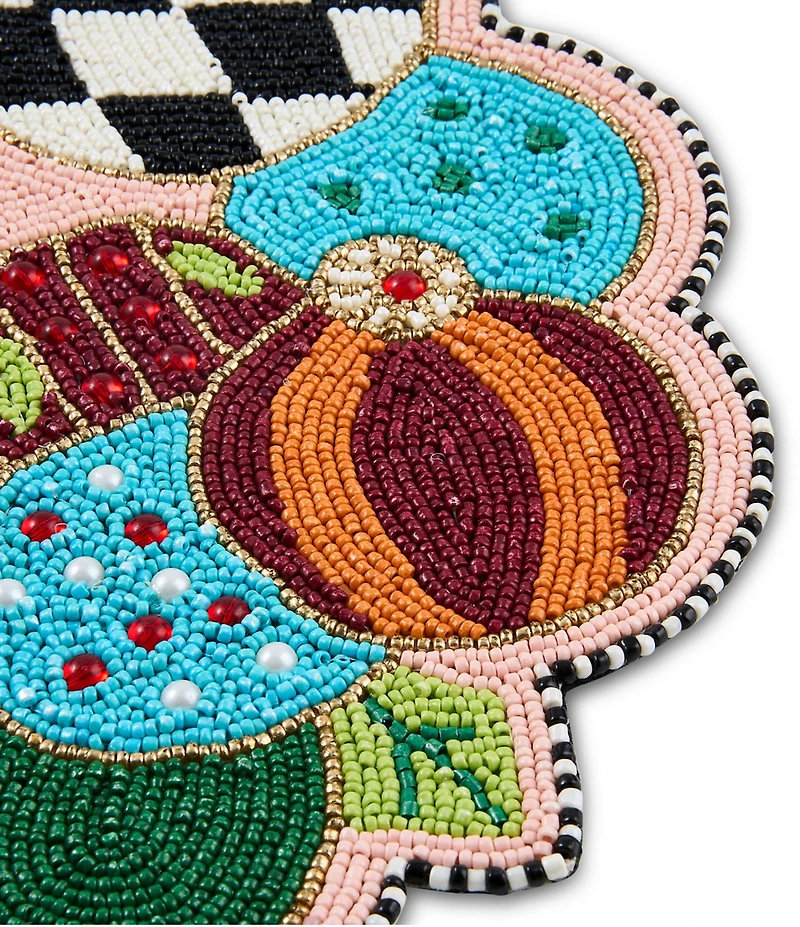 MacKenzie-Childs Confetti Christmas Collection Jolly Ornaments Beaded Placemat