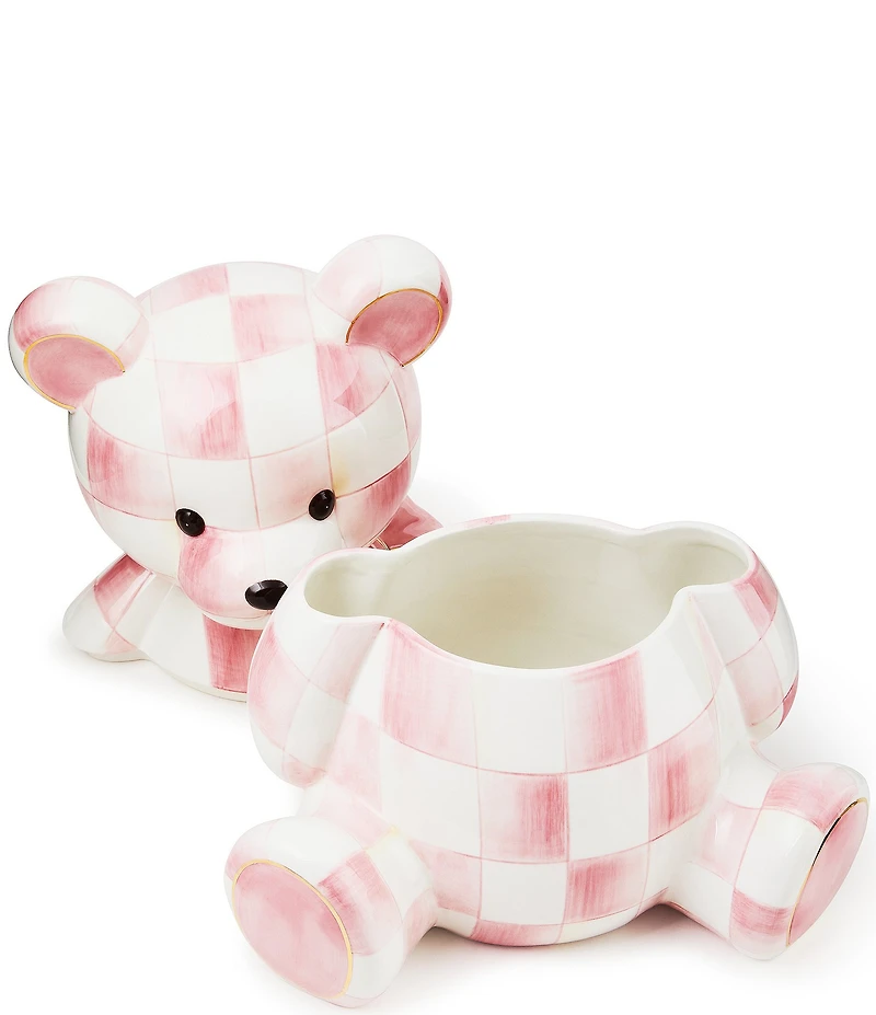 MacKenzie-Childs Check Bear Ceramic Cookie Jar
