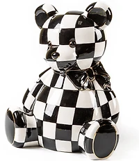 MacKenzie-Childs Check Bear Ceramic Cookie Jar
