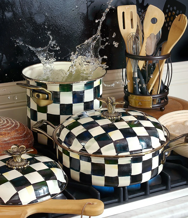 MacKenzie-Childs Courtly Check 7 Quart Stockpot