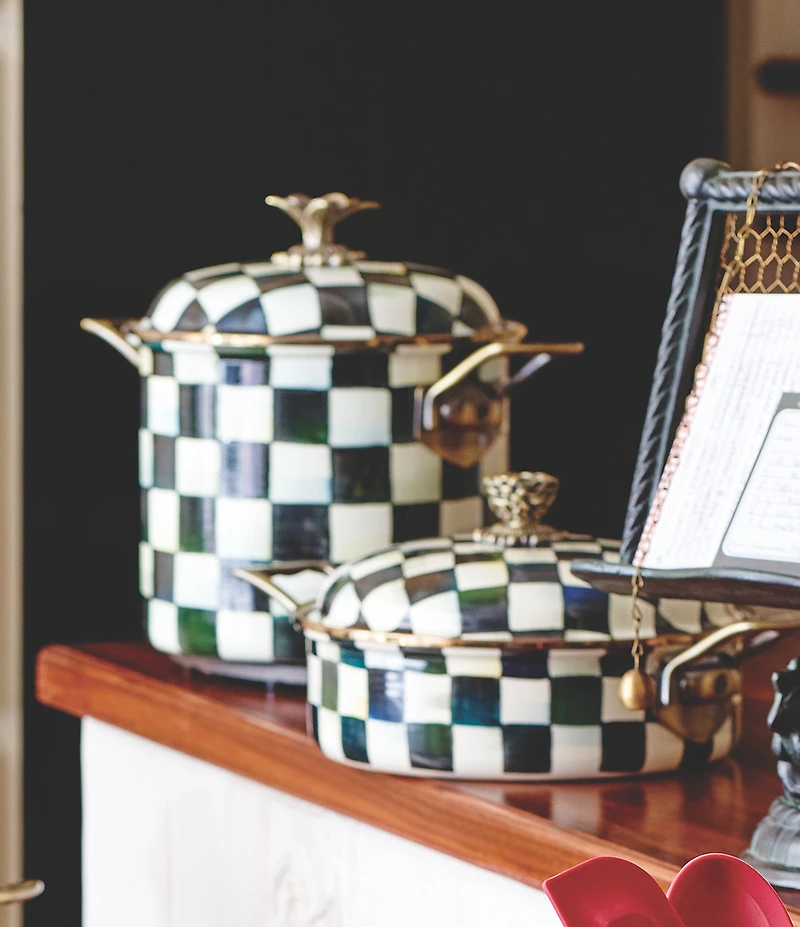 MacKenzie-Childs Courtly Check 7 Quart Stockpot