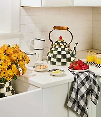MacKenzie-Childs Courtly Check® Enamel 2-Quart Tea Kettle