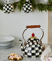 MacKenzie-Childs Courtly Check® Enamel Tea Kettle, 3 Qt.