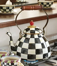MacKenzie-Childs Courtly Check® Enamel Tea Kettle, 3 Qt.