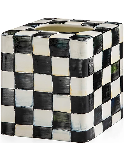 MacKenzie-Childs Check Enamel Boutique Tissue Box Cover