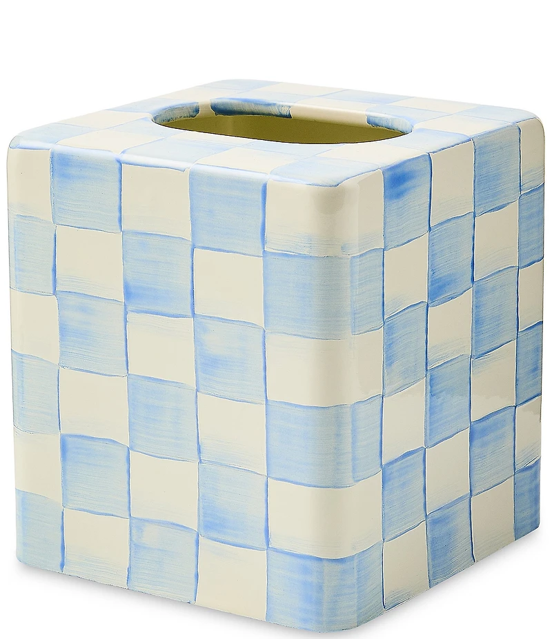 MacKenzie-Childs Check Enamel Boutique Tissue Box Cover