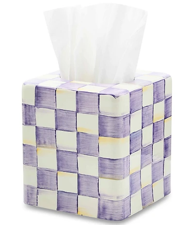 MacKenzie-Childs Check Enamel Boutique Tissue Box Cover