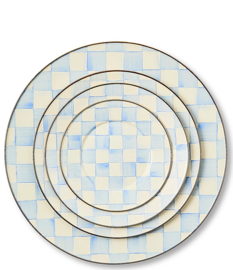 MacKenzie-Childs Check Enamel Charger Plate