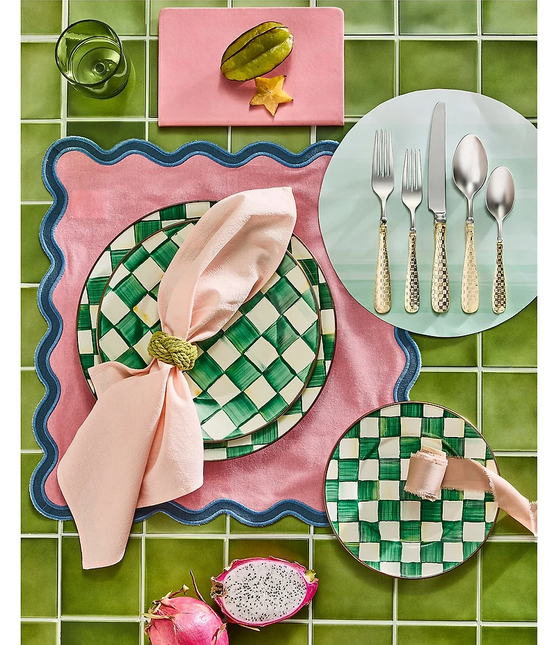 MacKenzie-Childs Check Enamel Charger Plate