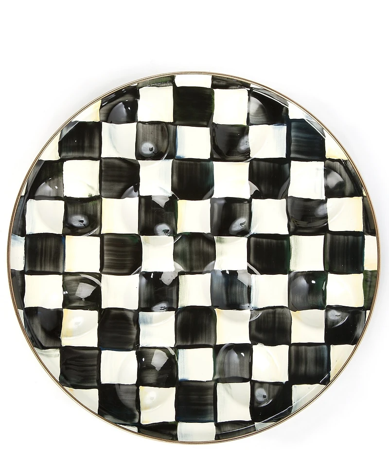 MacKenzie-Childs Check Enamel Egg Plate