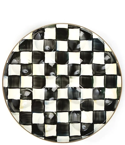 MacKenzie-Childs Check Enamel Egg Plate