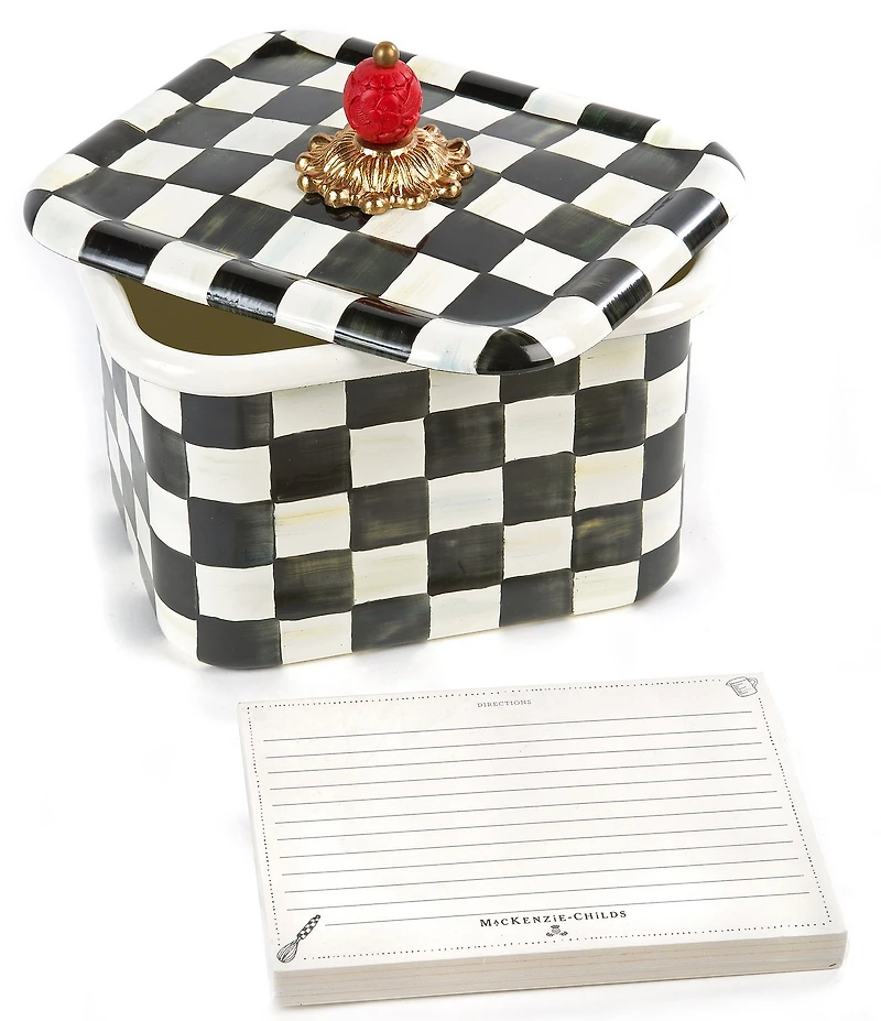 MacKenzie-Childs Check Enamel Recipe Box