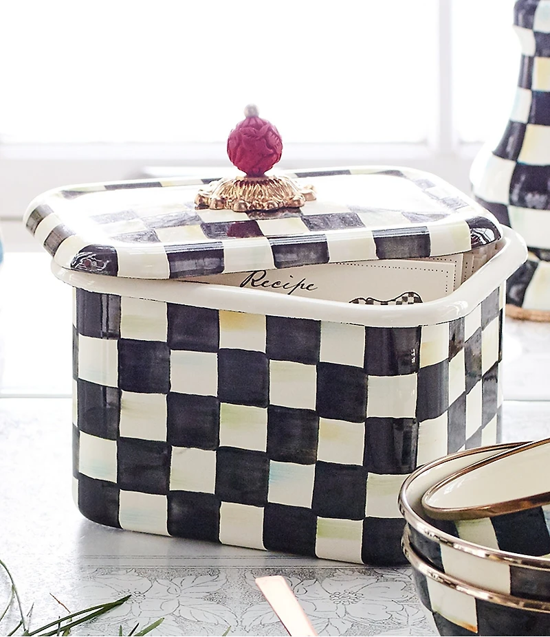 MacKenzie-Childs Check Enamel Recipe Box