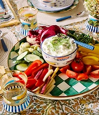 MacKenzie-Childs Check Enamel Round Tray