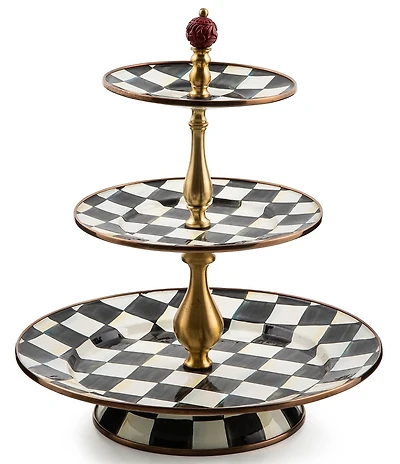 MacKenzie-Childs Courtly Check Three Tier Sweet Stand