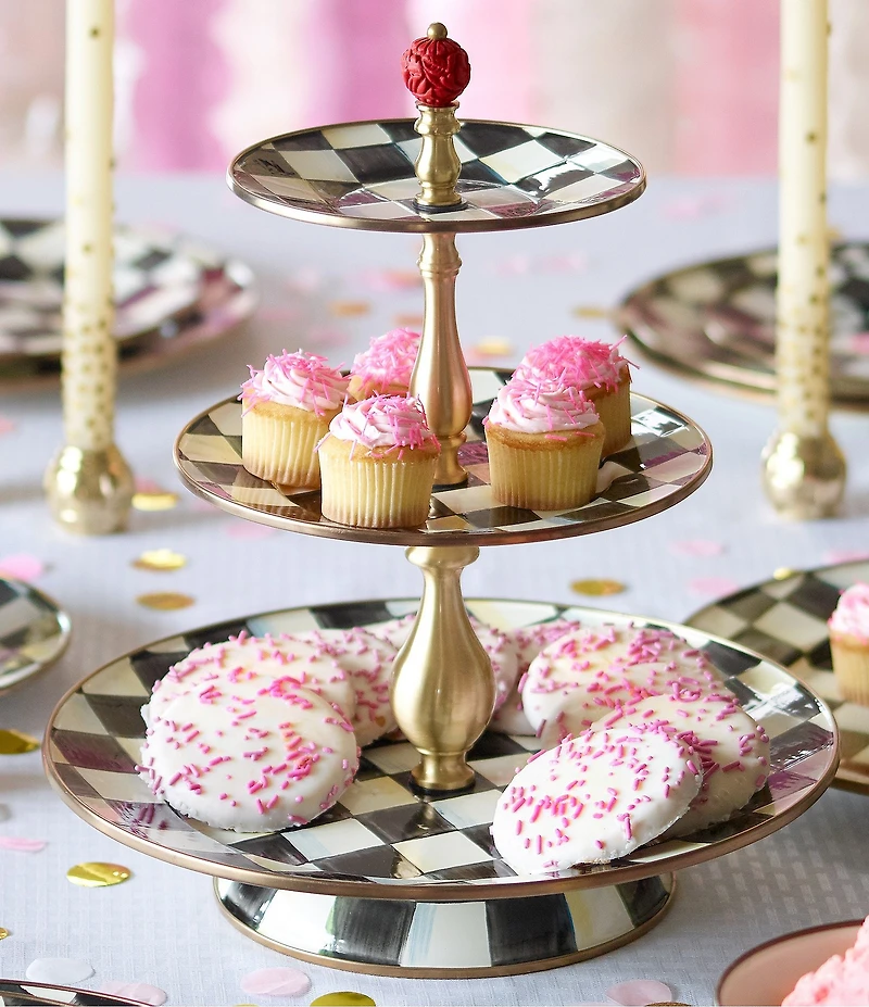 MacKenzie-Childs Courtly Check Three Tier Sweet Stand